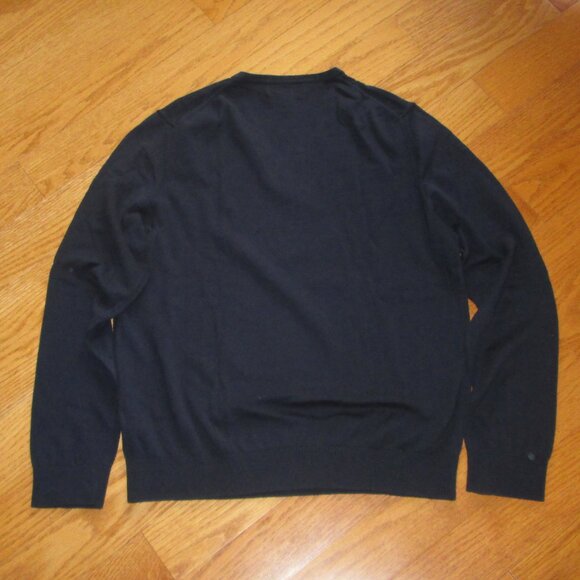 New Men's Banana Republic V-neck Navy Blue Long Sleeve T-shirt Size Small - Picture 4 of 4